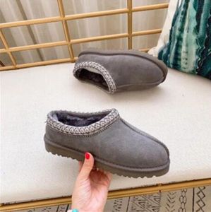 Barn äkta läder småbarn tazmans tofflor tazz baby skor päls glider ultra mini boot vinter mules slip-on ull lite stora vattentäta bomullsskor storlek 21-34