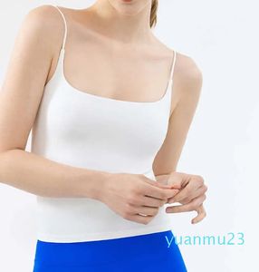 Yoga Vest Women's Tank Tops Sports Bra Fiess Running Back Top Underwear Traceless Suspenders Summer Casual Shirt Gym kläder