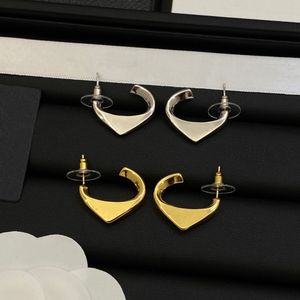 Women Designer Stud Earrings Gold Silver Color Clasic Pendant Original Logo Luxury Trendy Brass Engagement Hoop Wholesale