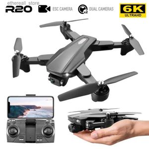 Drones New 6K Professional High Definition Camera R20 Drone GPS 5G Aerial Photography 4 Axis Aircraft Folding Remote Control Toys Q231108