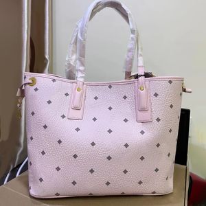 2 -stycken set mc shopping handväska dubbelsidig tote män äkta läder koppling väskor lyx designer plånbok kvinnor strand rese väska mode hobo crossbody axelväskor