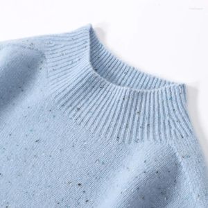 Kadın Sweaters Zosecet Renk Dot Süvari Kadınlar için Sonbahar Kış Sıcak Dikişsiz Saf Merino Yün Örme Külkü Yarım Yaka Kadın