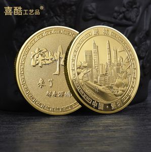 Artes e artesanato Shenzhen Impressão Turismo comemorativo de moeda Pengcheng cenário China Speed ​​Medal