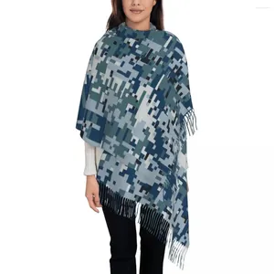 Scarves Navy Marine Shawl Wrap Women Warm Large Long Scarf Camo Multicam Military Neckerchief Tassel