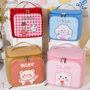 Cosmetic Bags New Cute Cartoon Cosmetic Bag Women Make Up Case High Capacity Leather Travel Makeup Organizer Portable Toiletry Beauty Storage Q231108