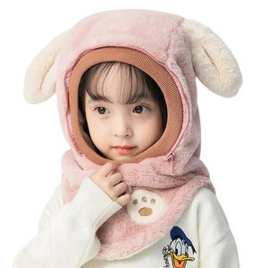 Berretti Cappelli Inverno Caldo Bambini Cappello Sciarpa Peluche Bambini Protezione per le orecchie Berretto Ragazzo Ragazza Sci all'aperto Cappuccio antivento Berretti Peluche Passamontagna 231108