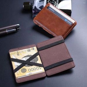 Card Holders Mini Small High Quality Bank Ultra Thin Cash Holder Money Pouch Leather Wallet Purse