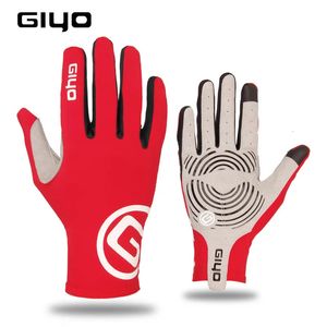 Luvas de ciclismo Giyo Wind Breaking Cycling Full Finger Gloves Touch Screen Anti-Slip Bicycle Lycra Fabric Mittens Bicicleta Road Bike Long Glove 231108