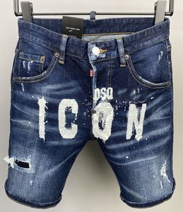 DSQ2 Men's Jeans short Luxury Designer summer Jeans Skinny Ripped Cool Guy Causal Hole Denim dsq Jeans black Washed short Pant 9835