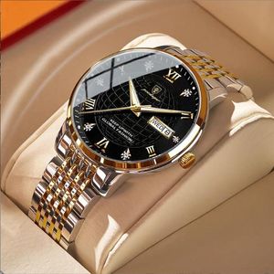 Orologio da uomo, tutti gli orologi in acciaio inossidabile, batteria al quarzo, vetro super luminoso, orologio da polso impermeabile, montre de luxe