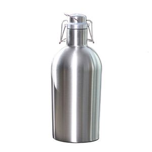 Water Bottles High quality 2L stainless steel bottle for homemade beer grower safety swing top large capacity beer bottle for outdoor grower cerveja 230407