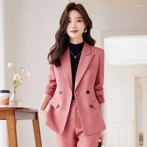 Calças femininas de duas peças, uniforme formal, calças com jaquetas, casaco, outono inverno, mulheres, trabalho de negócios, conjunto de calças femininas