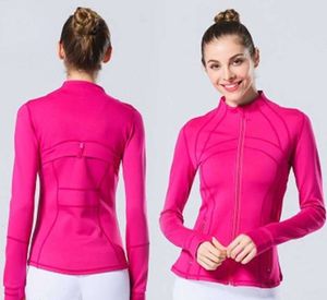 LU-088 2022 Giacca da yoga da donna Definisci allenamento Cappotto sportivo Fitness Sport Quick Dry Activewear Top Solid Zip Up Felpa Sportwear blazer