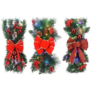 Decorative Flowers Artificial Christmas Garland Door Hanging Wreath Creative Xmas Home Party Stair Wall Mounted Decorations