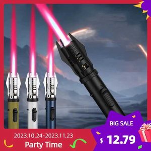Lighters Portable Metal Windproof Red Jet Flame No Gas Torch Lighter Outdoor Camping BBQ Baking Kitchen Ignition Cigar Gift For Men