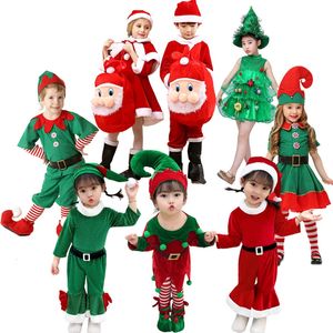 Zestawy odzieży chłopcy dziewczęta Bożego Narodzenia Festiwal kostiumów Święty Święty zielony elf dla dzieci dzieci rok Zestaw odzieży Fancy Xmas Party Sukienka 231108