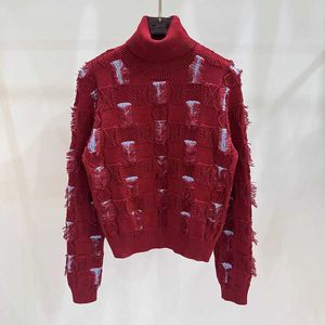 Projektantki Sweter Kobiety Swetery odzieży wierzchniej wczesna jesień wysokiej klasy uczucie leniwego stylu Nisza szczupła z dzianiny top c b