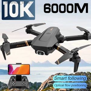 Drones 2023 V4 Drone Profissional 10K HD Câmera Grande Angular WiFi Fpv Dobrável Quadcopter 6000M RC Helicóptero Crianças Brinquedos Q231108