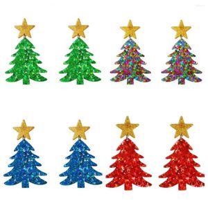 Orecchini pendenti Albero di Natale Stella Acrilico per donne Cartone animato Glitter Pianta Orecchino Dichiarazione Gioielli Regali di felice anno