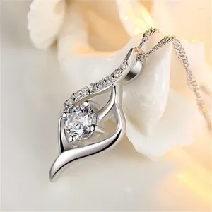 Chains MILAMISS 925 Sterling Silver Godless Moissanite Pendant Necklace Brilliant Cut D 1 First Sight Love Chain Gift