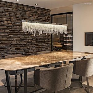 Chandeliers Modern Kitchen Island Crystal Chandelier Luxury Dining Room LED Hanging Light Fixture Gold/Black Home Decor Indoor Lamp