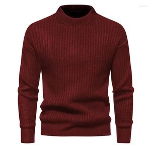 Herrenwesten 2023 Hohe Qualität Herbst und Winter Rundhalsausschnitt Gestreiftes Jacquard-Design Weiche Langarmpullover