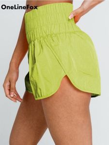 Womens Shorts OneLineFox Summer Yoga Sports Quick Dry Running Street Clothing Elastic Midje Beach Colombo 230408