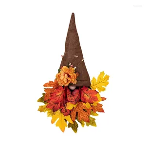 装飾的な花1 PCS収穫シーズンの飾り庭の花輪50x30cmの秋のフェスティバル人形のドアを吊るす