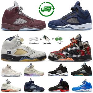 5 5s Scarpe da pallacanestro da uomo Navy Burgundy University Blue Olive Lucky Green Georgetown Craft Aqua Racer Blue Mars For Fire Red Scarpe da ginnastica sportive da uomo