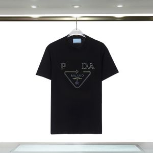 Designer de marca de camisetas masculina r feminina de manga curta Casa de camisa de pescoço puro algodão de alta qualidade Triângulo de moda casual letra clássica Padrão Tamanho da impressão S-xxxl