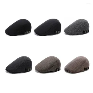 Basker Mens Flat Ivy Sboy Hat Wool blandar Gatsby tweed Cabbie klassisk sillben/fast färg/rutiga mönster R7RF