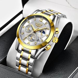 الساعات النسائية Lige Gold Watch Wathes Watches Ladies Creative Steel Women Watches Watches Female Clock Clock Relogio Feminino 230408