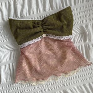 Mężczyźni S T Słodka urocza dziewczyna patchwork topy 2000s Retro koronkowe wykończenie bez ramiączek Camis Chic Womencore Y2K Vintage Backless Crop 230408