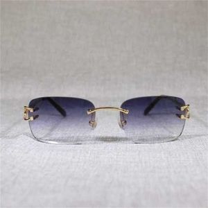 Luksusowe designerskie letnie okulary przeciwsłoneczne Vintage Drut bez krawędzi męskie okulary Oczanne okulary Kobiety owalne okulary do metalowej ramy outdoorowej Oculos Gafaskajia