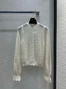 1106 2023, осенний брендовый свитер в одном стиле, белый пуловер с длинными рукавами и круглым вырезом, женская одежда, женская одежда высокого качества weilanQ188