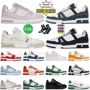 Monogrammi Denim Scarpe firmate Lusso Donna Uomo Rosa Blu Virgilio in rilievo Abloh Bianco Nero Pelle di vitello Scarpe da ginnastica con plateau Scarpe da ginnastica basse casual Taglia 36-45