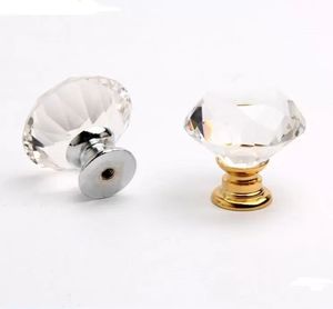 20-30mm Diamond Shape Design Crystal Glass Knobs Cupboard Drawer Pull Kitchen Cabinet Door Wardrobe Handles Hardware dh87