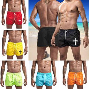 2022 New Selling Believe Cross Men's Swimming Shorts Summer Color Swimwear Men's Sexy Shorts Surfboard Men's Sp329z