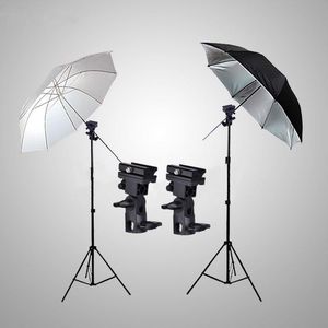 Freeshipping Camera Photography Photo Studio Flash Speedlight Paraply Lighting Light Stand Kit 2 Bracket B 2 Stativ 2 Paraply Prvoj