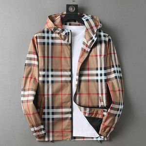 bur2210 designer jaqueta masculina manga longa luxo xadrez impressão com capuz zip up jaquetas blusão casaco masculino