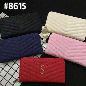 Nuova borsa firmata 5 colori S Borsa lunga Portamonete Portamonete da donna in vera pelle Borsa lunga da donna Portamonete con carta di credito con scatola