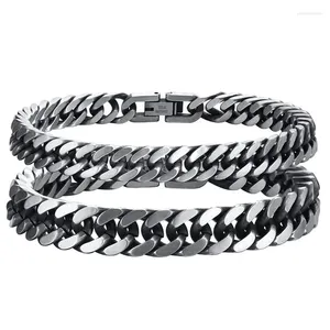 Link pulseiras modyle 8mm 10mm retro cor prata aço inoxidável corrente cubana para homens punk vintage masculino jóias presentes