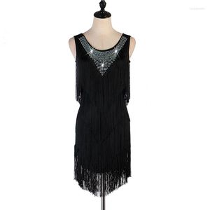 Stage Wear Lady Performance Dress Women Latin Dance Clothes Girls Stones Tassel Dresses S-XXXL L063