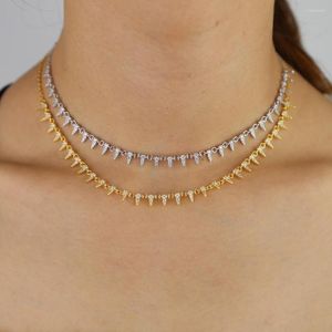 Chains Europe and United1ユニットステートメント女性の薄いメタルチョーカーネックレス輝く金色のチェーン卸売