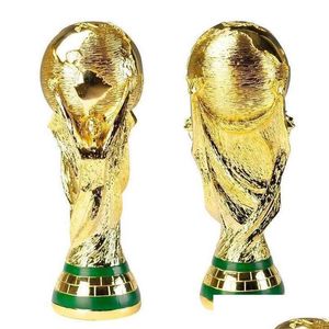 Konst och hantverk Europeiska gyllene harts Fotboll Trophy Gift World Soccer Trophies Mascot Home Office Decoration Drop Delivery Garden DHGHR