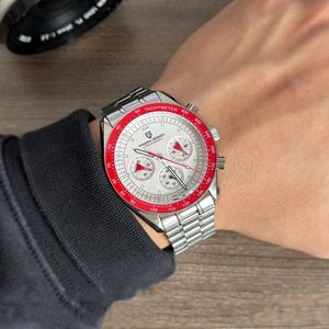Наручительные часы Pagani Design v5 2023 Мужские часы 100 М водонепроницаемые даты скорость хронограф Quartz VK63 AR Sapphire Mirror Full Steel Watch 230407