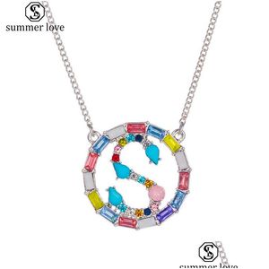 Hänge halsband Initial charms sier 26 engelska alfabet bokstäver charm hänge för kvinnor flickor diy halsband armband smycken dhusr