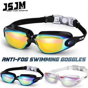 Goggles JSJM New Professional Adults HD Swimming Goggles Silicone Waterproof Swim UV Protection Anti-Fog Adjustable Swim Glasses Unisex P230408