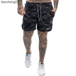 Herr shorts män kamouflage fitness bodybuilding shorts man sommar gym träning man andas snabbt torrt sportkläder jogger strand korta byxor w0408