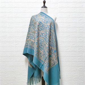 Шарфы больших размеров 70-200 см Echarpes, теплые винтажные шали из пашмины с кисточками, женские пончо из смеси кашемира Bufanda, 2023, зимние шали